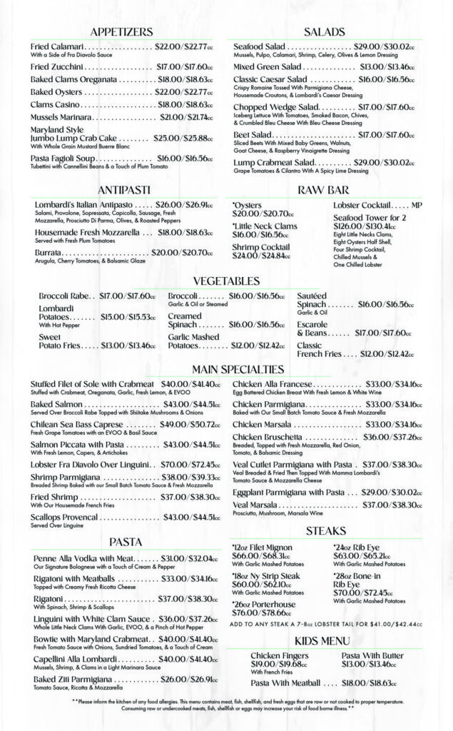 Join us for Easter Sunday Brunch & Dinner Buffet at Lombardi’s On The Bay on April 5th, with seatings starting at 11am.