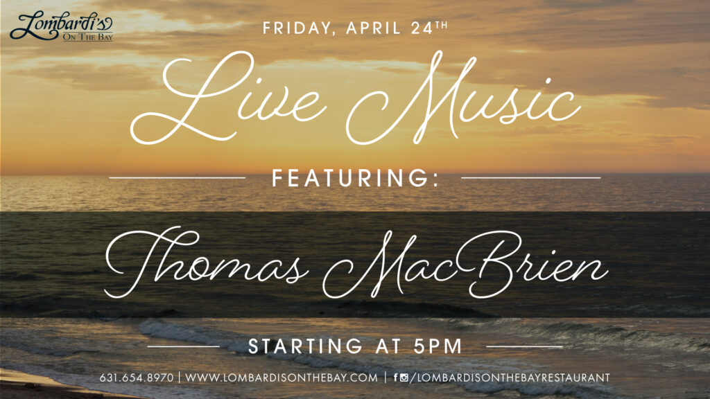 Join us on Friday, April 24th, starting at 5pm for live music by Thomas MacBrien.