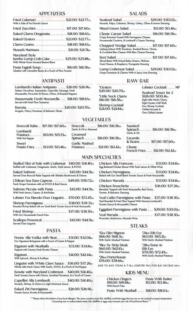 Join us at Lombardi’s On The Bay for Mother’s Day brunch and dinner buffet on Sunday, May 10th.